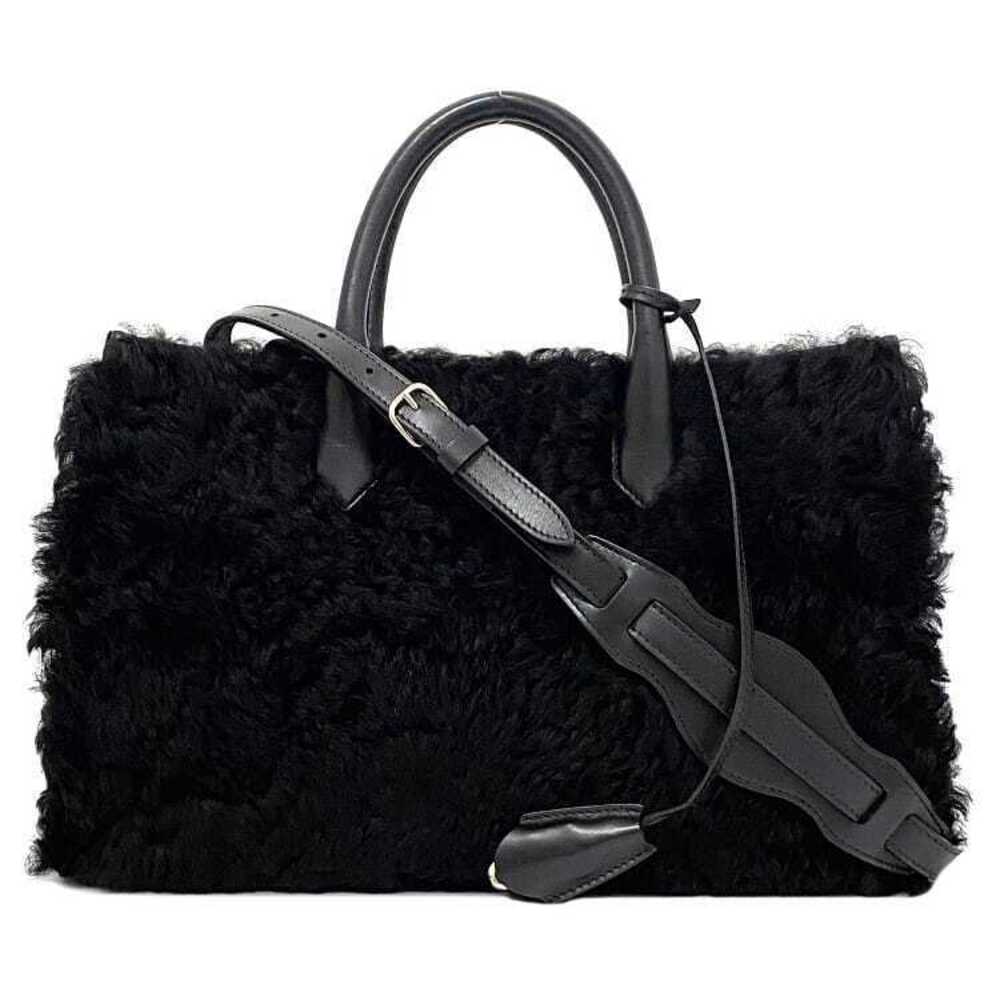 Balenciaga Bag Black Leather Fur Sheepskin Handbag Shoulder Tote Zipper - Picture 1 of 10